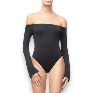Good American Super Stretch Jersey Bodysuit – Black – Size L (US 10)